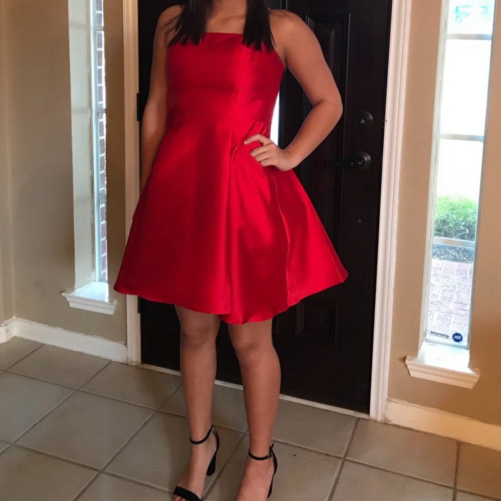Elegant Red Satin Dress